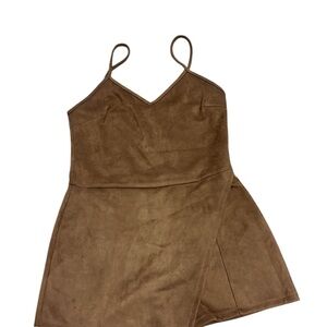 Brown Suede Mini Dress